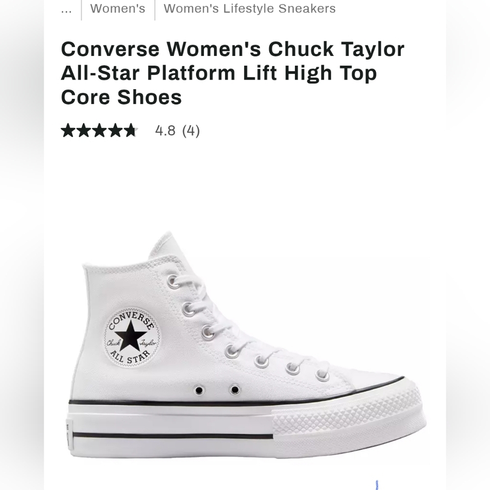 Converse Women's Chuck Taylor All-Star Leather Platform High Top Shoes - White